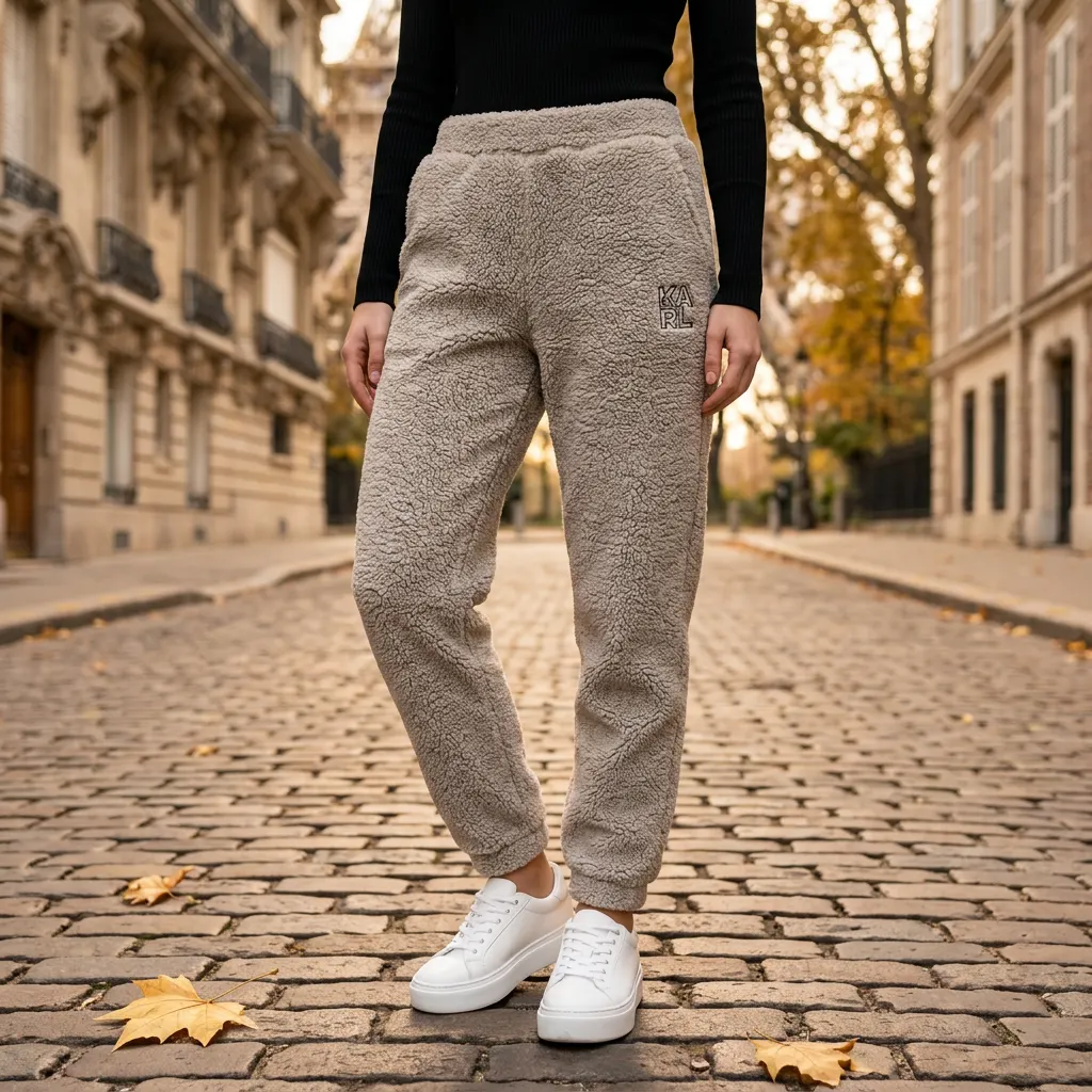 Karl Lagerfeld Karl Lagerfeld Sherpa Sweatpants - Дамско плюшено долнище