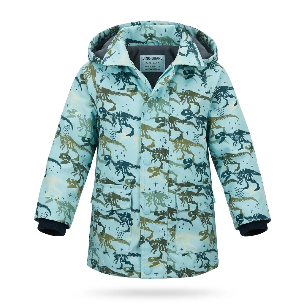 Minoti Детско зимно яке с качулка Dino Print